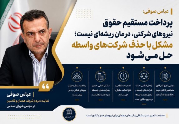 مشکل نیروهای شرکتی با حذف شرکت‌های واسطه حل می‌شود